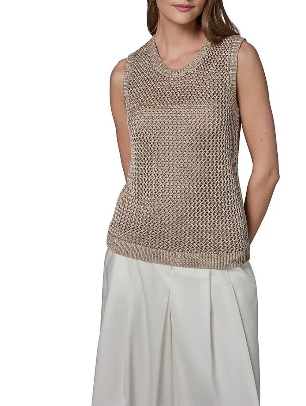 ❤️Open Weave Crew Neck Sleeveless Top❤️ FIRM PRICE 💖